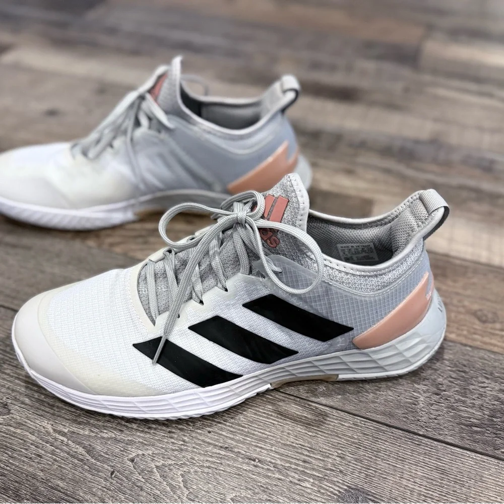 adidas Adizero Ubersonic 4 White, Light Grey & Black Tennis Shoe, women’s size 9 - Picture 4 of 12